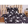 Povlečení mikrovlákno DeLuxe 140x200+70x90 Vykrajované hvězdy černé