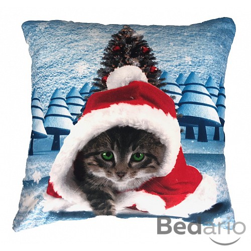 3D povlak 45x45 - Vánoční kotě
