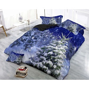 3D Povlečení 140x200+70x90 Snowy tree