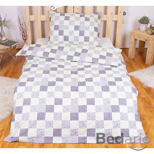 BAVLNĚNÉ POVLEČENÍ DELUXE 140x200+70x90 Patchwork mix - zelený