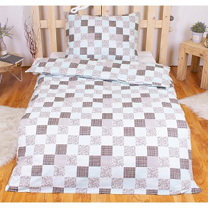 BAVLNĚNÉ POVLEČENÍ DELUXE 140x200+70x90 Patchwork mix - tyrkys