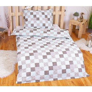 BAVLNĚNÉ POVLEČENÍ DELUXE 140x200+70x90 Patchwork mix - tyrkys