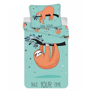 Bavlněné povlečení 140x200+70x90 Lenochod