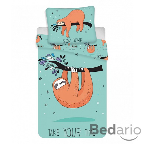 Bavlněné povlečení 140x200+70x90 Lenochod