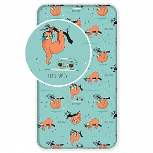 Bavlněné prostěradlo 90x200 Lenochod