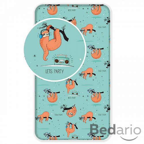 Bavlněné prostěradlo 90x200 Lenochod