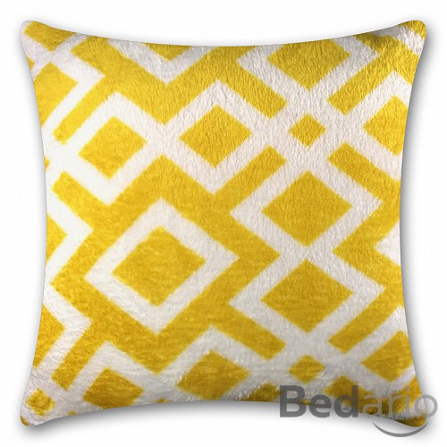 Povlak na polštářek mikroflanel 40x40 - Kosočtverce žluté