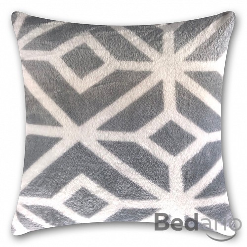 Povlak na polštářek mikroflanel 40x40 - Kosočtverce šedé