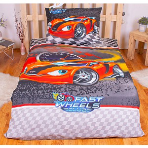 Bavlněné povlečení 140x200+70x90 Fast wheels club
