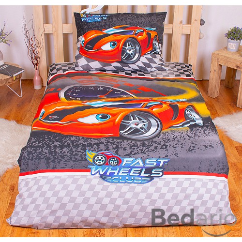 Bavlněné povlečení 140x200+70x90 Fast wheels club