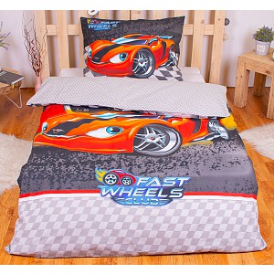 Bavlněné povlečení 140x200+70x90 Fast wheels club