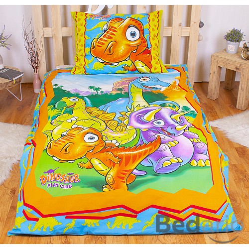 Bavlněné povlečení 140x200+70x90 Dinosauříci