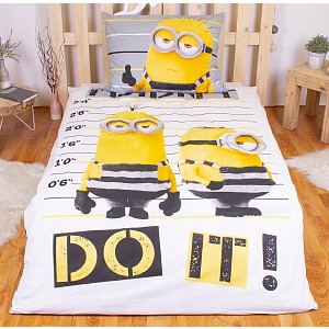 Bavlněné povlečení 140x200+70x90 Mimoni za mřížemi