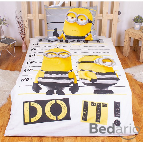 Bavlněné povlečení 140x200+70x90 Mimoni za mřížemi