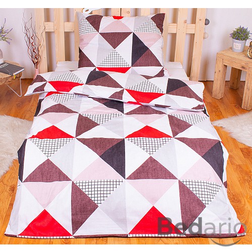 Povlečení mikrovlákno LIMITED 140x200+70x90 Barevné trojúhelníky