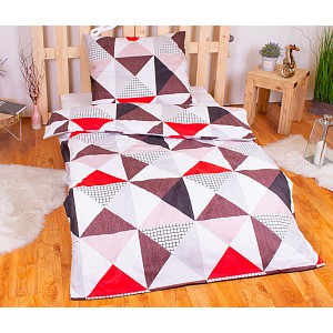 Povlečení mikrovlákno LIMITED 140x200+70x90 Barevné trojúhelníky