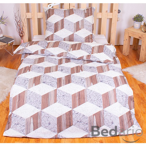 Povlečení mikrovlákno LIMITED 140x200+70x90 Dřevo - Kámen