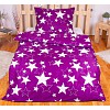 Povlečení mikrovlákno LIMITED 140x200+70x90 Vykrajované hvězdy fialové