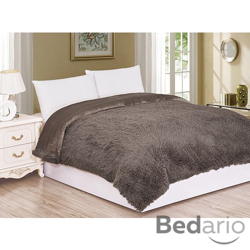Luxusní deka s dlouhým vlasem 150x200 - Hnědá