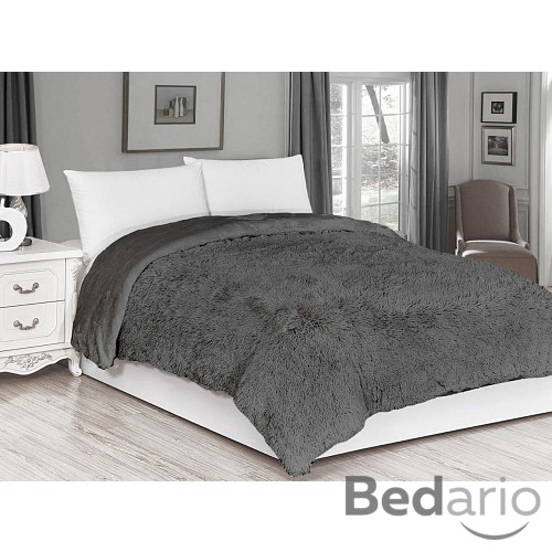 Luxusní deka s dlouhým vlasem 150x200 - Šedá