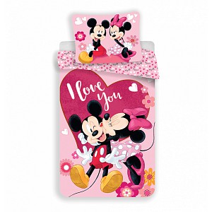 Povlečení z mikrovlákna 140x200+70x90 Mickey & Minnie KISS