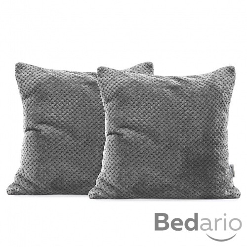 Žakárový povlak na polštářek mikroflanel 45x45 - Šedý