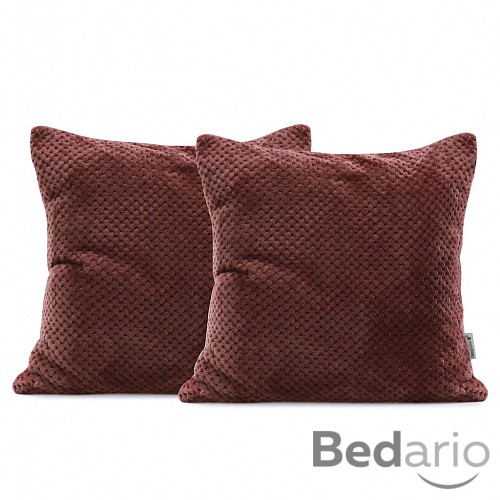 Žakárový povlak na polštářek mikroflanel 45x45 - Hnědý