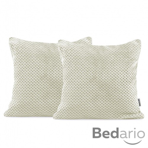 Žakárový povlak na polštářek mikroflanel 45x45 - Krémová