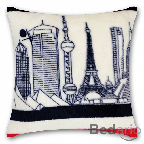 Povlak na polštářek mikroflanel 40x40 - Cities