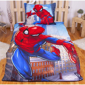 Povlečení z mikrovlákna 140x200+70x90 Spiderman Blue