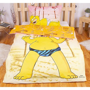 Bavlněné povlečení 140x200+70x90 Homer Simpson beach