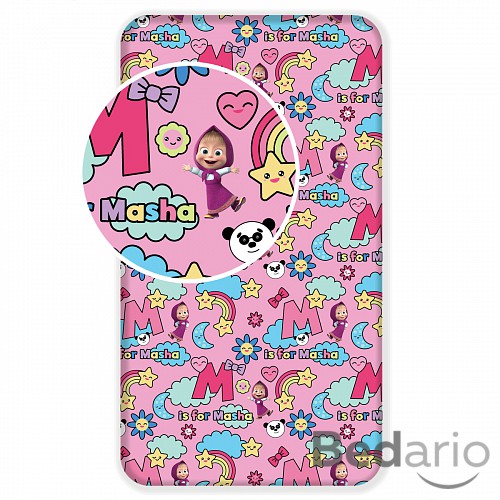 Bavlněné prostěradlo 90x200 Máša a Medvěd Rainbow