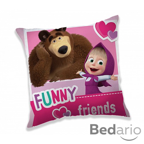 Dekorační polštářek 40x40 cm - Máša a Medvěd FRIENDS