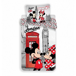 Bavlněné povlečení 140x200+50x70 Mickey & Minnie in London Telephone