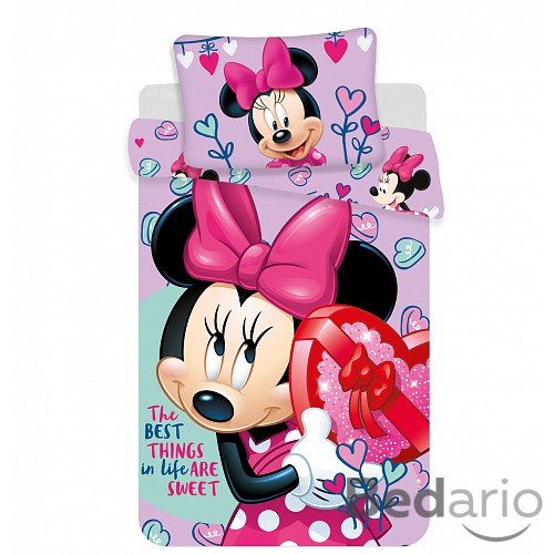 Bavlněné povlečení 140x200+50x70 Minnie Purple
