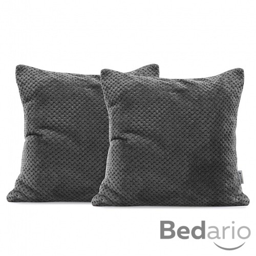 Žakárový povlak na polštářek mikroflanel 45x45 - Tmavě šedý