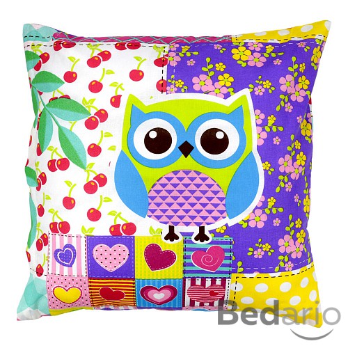 Bavlněný povlak 40x40 Sovička Cherry