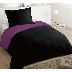 Hebké povlečení 140x200+70x90 Black & Purple