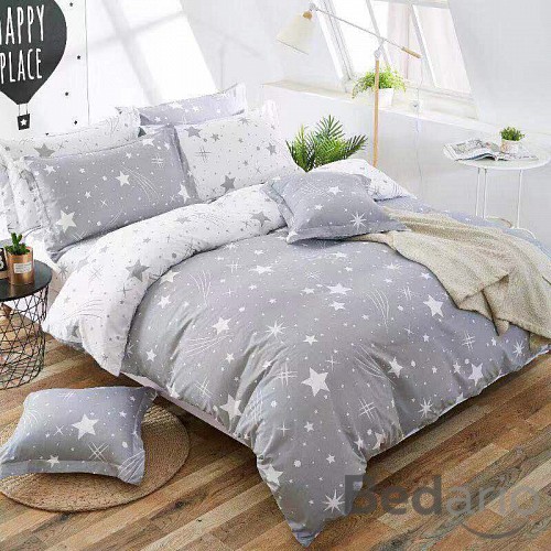 Sedmidílná sada bavlněného povlečení 140x200+70x90 Night sky grey