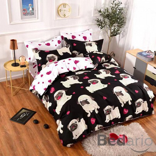 Sedmidílná sada bavlněného povlečení 140x200+70x90 Dog lover