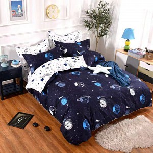 Sedmidílná sada bavlněného povlečení 140x200+70x90 Vesmír