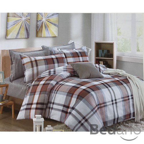 Bavlněné povlečení 140x200+70x90 Proužkované karo