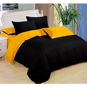 Sedmidílná sada hebkého povlečení 140x200+70x90 Black & Yellow