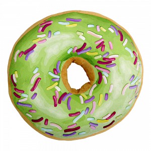 Dekorační plyšový polštářek DONUT II 40 cm - Pistáciový