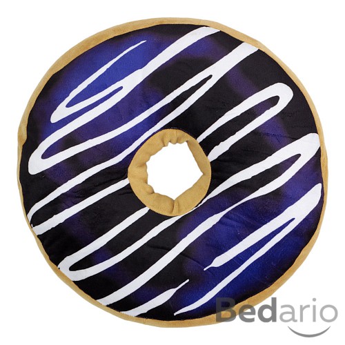 Dekorační plyšový polštářek DONUT II 40 cm - Borůvkový