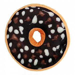 Dekorační plyšový polštářek DONUT II 40 cm - Čoko s cukrovou polevou