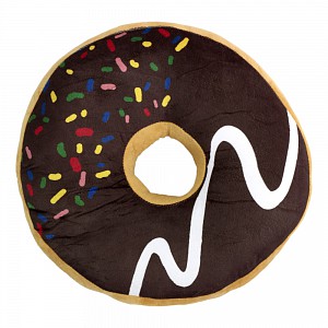 Dekorační plyšový polštářek DONUT II 40 cm - Čoko půlený