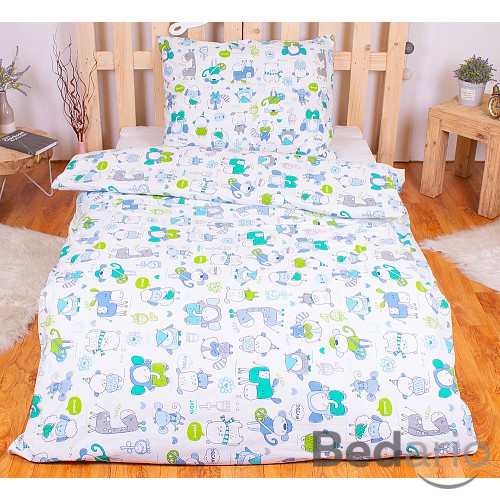 Bavlněné povlečení 140x200+70x90 Cartoon ZOO