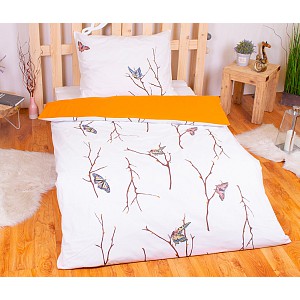 Bavlněné povlečení 140x200+70x90 Motýlí větvičky