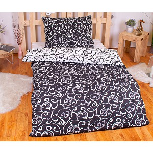 Bavlněné povlečení 140x200+70x90 Ornament černo-bílý